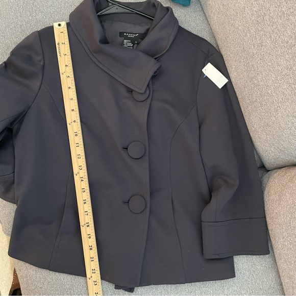 Sandro Sportswear Women’s Black Vicose Polyester Cardigan Jacket Large - Picture 4 of 9